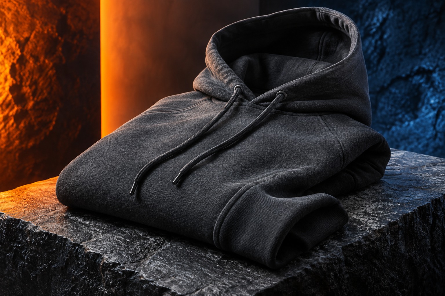 Volume hoodie — a distinct close-up concept composition