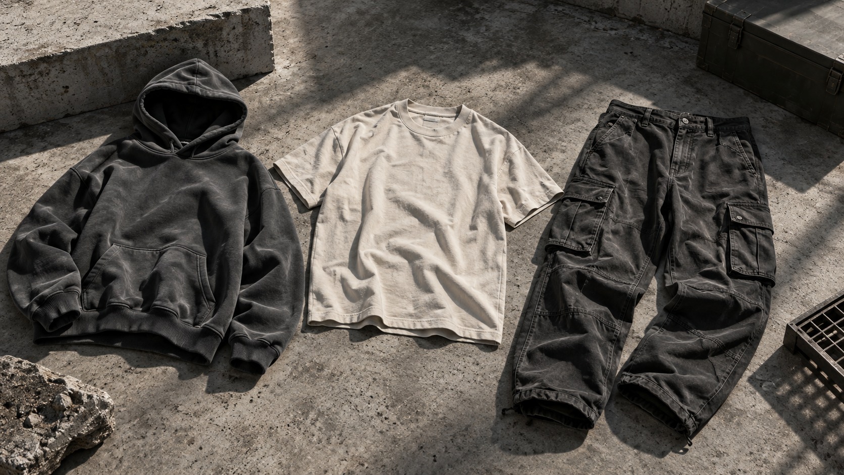 Streetwear collection styled as an editorial concept